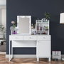 Hanah Home Mesa de Maquillaje Blanca con 9 Focos